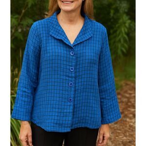 Flax NWOT linen lagenlook button front jacket size Medium